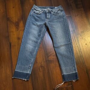 All Saints Cropped Blue Jeans